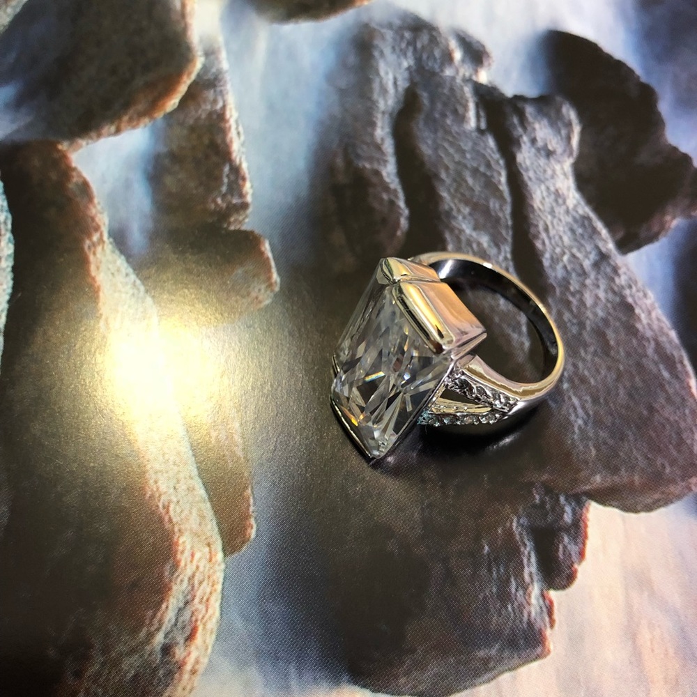 Big Emerald Cut Diamond Ring Size 7